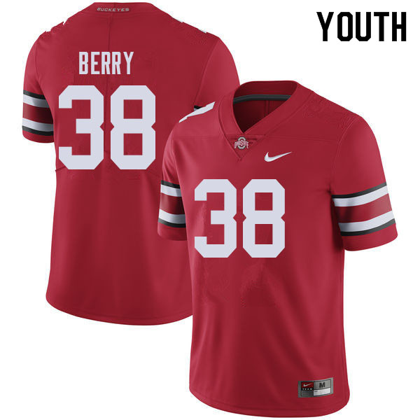Youth #38 Rashod Berry Ohio State Buckeyes College Football Jerseys Sale-Red